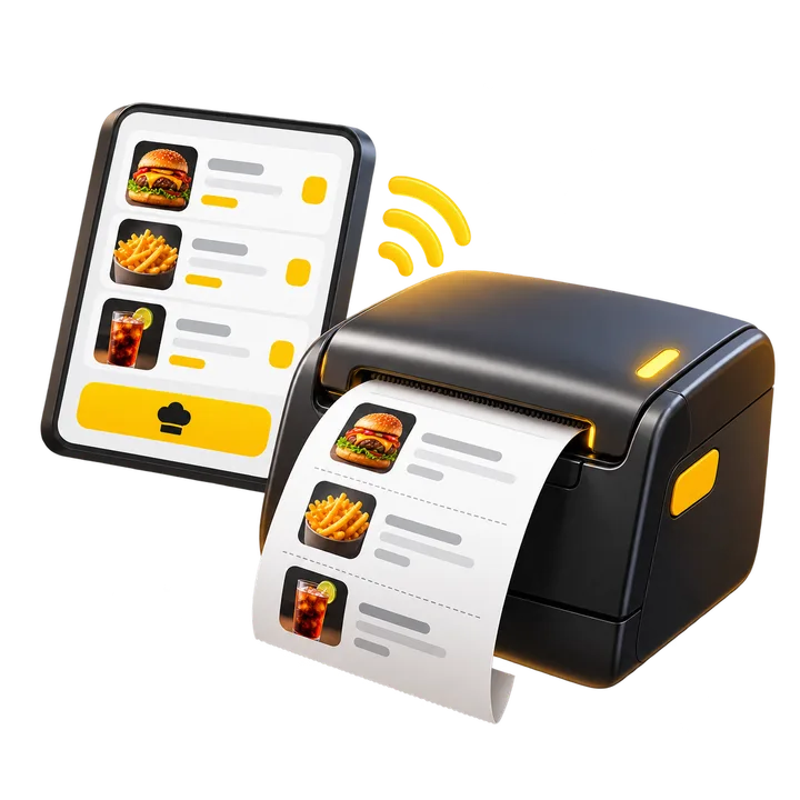 Impressão automática de pedidos do HoodsFood